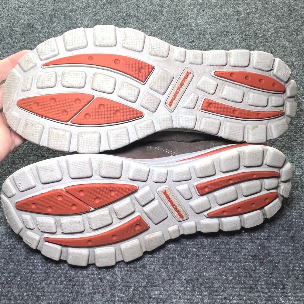 Skechers Relaxed Fit Memory Foam Suede Sneakers Charcoal Orange 63742 Mens 8.5 - Picture 9 of 12